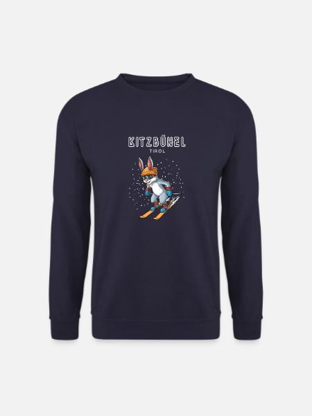 Kitzbühel Tirol Österreich Retro Ski Hase - Unisex Pullover - Navy