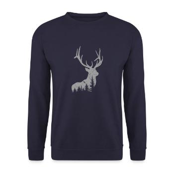 Cerf - Sweat-shirt Unisexe - marine - Devant - Alina (178cm) & Michal (187cm)