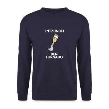 Entzündet den Tornado - Unisex Pullover - Navy - Vorne - Alina (178cm) & Michal (187cm)