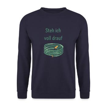 Auf dem Schlauch stehen - Unisex Pullover - Navy - Vorne - Alina (178cm) & Michal (187cm)