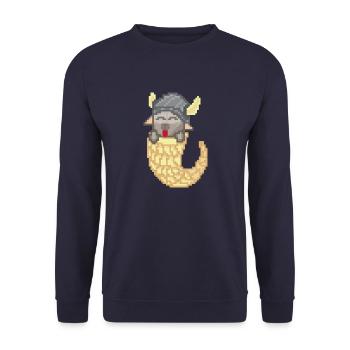W - Unisex Pullover - Navy - Vorne - Alina (178cm) & Michal (187cm)
