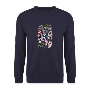 Graffiti style Splash hip hop colors painter color - Unisex Sweatshirt - navy - Front - Alina (178cm) & Michal (187cm)