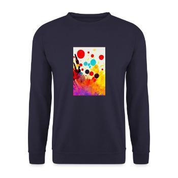 Abstract bright colour bold - Unisex Pullover - Navy - Vorne - Alina (178cm) & Michal (187cm)