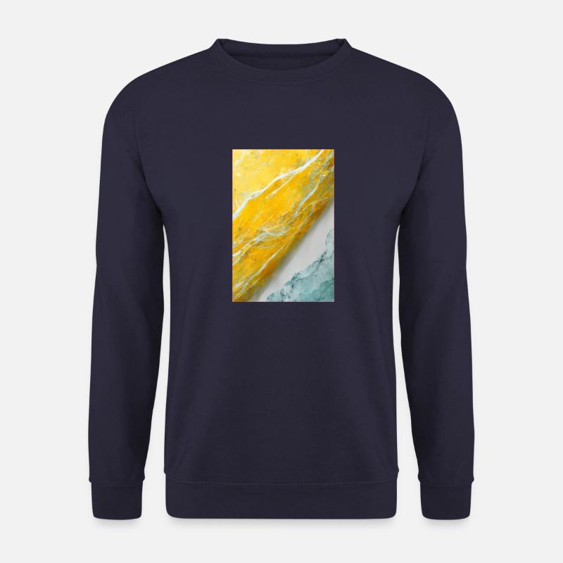 Abstract 4d Pastel Yellow - Unisex Pullover - Navy