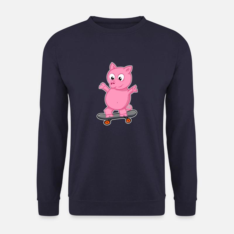 Pig with skateboard - Unisex Sweatshirt - navy