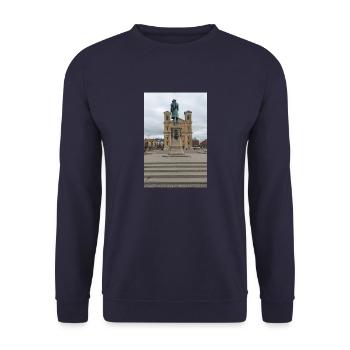 The King before Frederick's Church - Unisex Sweatshirt - navy - Front - Alina (178cm) & Michal (187cm)