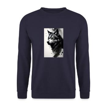 Wölfin - Unisex Pullover - Navy - Vorne - Alina (178cm) & Michal (187cm)