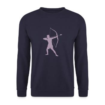 Archer Silhouette, Precise - Unisex Sweatshirt - navy - Front - Alina (178cm) & Michal (187cm)