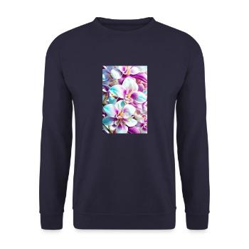 Floral 136 - Unisex Sweatshirt - navy - Front - Alina (178cm) & Michal (187cm)