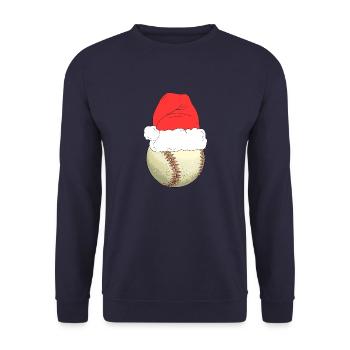 Weihnachten Christmas Vintage Heiligabend Spruch - Unisex Pullover - Navy - Vorne - Alina (178cm) & Michal (187cm)