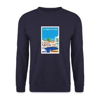 GRAU DU ROI - Sweat-shirt Unisexe - marine - Devant - Alina (178cm) & Michal (187cm)