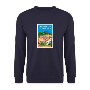 BORMES LES MIMOSAS - Sweat-shirt Unisexe - marine - Devant - Alina (178cm) & Michal (187cm)