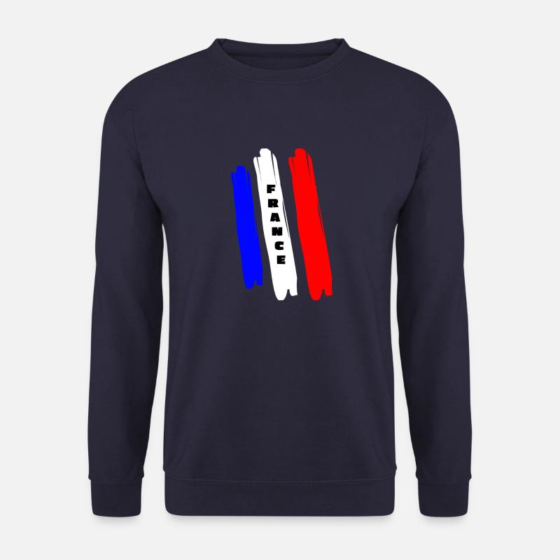 Frankreich France Statement Schriftzug mit Fahne - Unisex Pullover - Navy