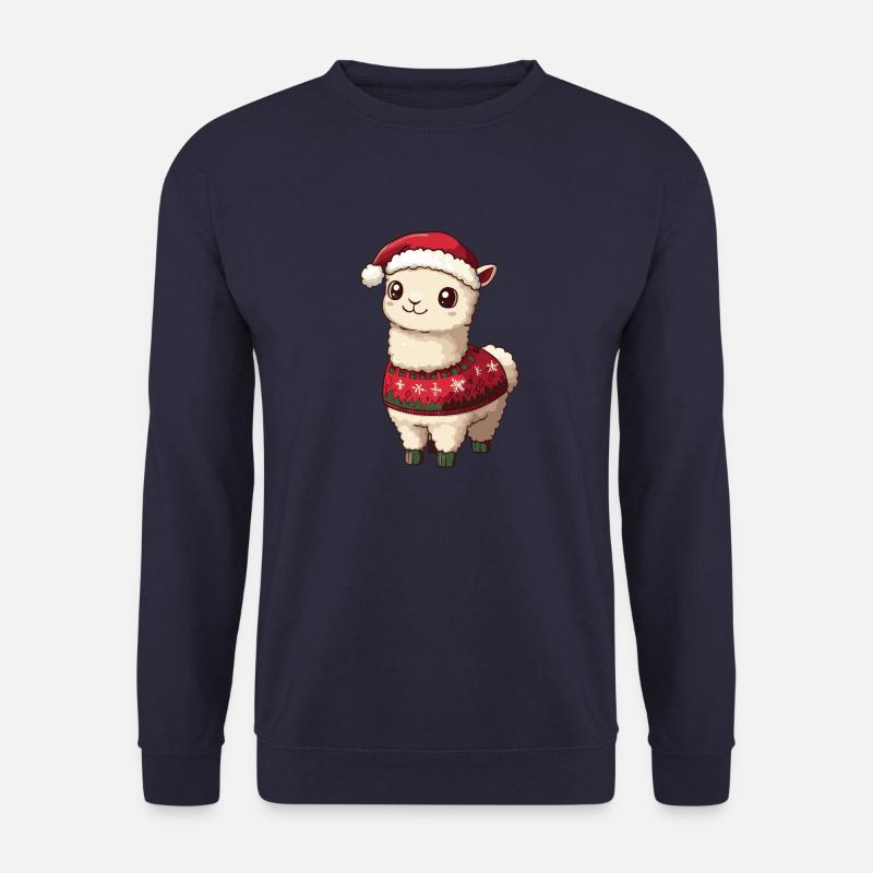 Alpaca Llama Christmas Comic - Unisex Sweatshirt - navy