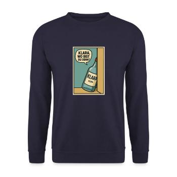 wo ist klara - Unisex Pullover - Navy - Vorne - Alina (178cm) & Michal (187cm)