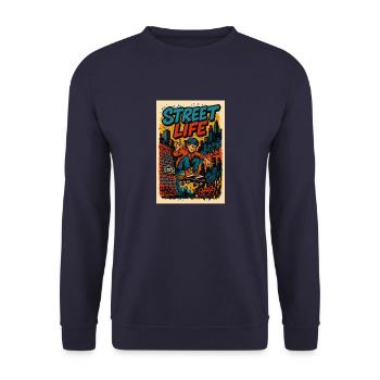 Street life - Sweat-shirt Unisexe - marine - Devant - Alina (178cm) & Michal (187cm)
