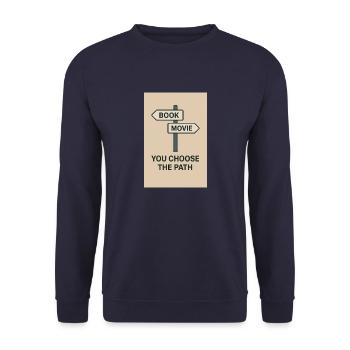 Auswählen eines Pfades - Unisex Pullover - Navy - Vorne - Alina (178cm) & Michal (187cm)