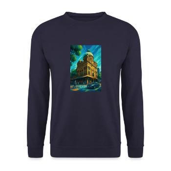 Sydney QUEEN VIKTORIA BUILDING - Unisex Pullover - Navy - Vorne - Alina (178cm) & Michal (187cm)
