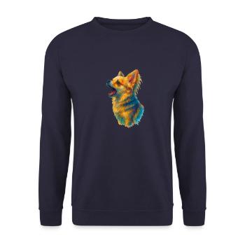Chihuahua – Aus der Wildnis rufend - Unisex Pullover - Navy - Vorne - Alina (178cm) & Michal (187cm)