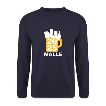 Bier Liga Logo Malle 2025 Maßkrug 1 - Unisex Pullover - Navy - Vorne - Alina (178cm) & Michal (187cm)