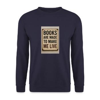 Les livres me gardent en vie - Sweat-shirt Unisexe - marine - Devant - Alina (178cm) & Michal (187cm)