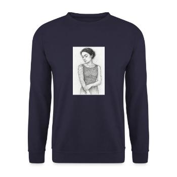 Femme noir et blanc robe omikly croquis tatouage - Sweat-shirt Unisexe - marine - Devant - Alina (178cm) & Michal (187cm)