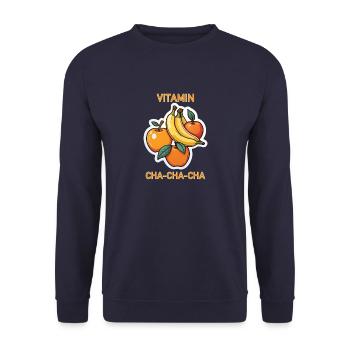 Vitamin Cha-Cha-Cha Obst-Shirt - Unisex Pullover - Navy - Vorne - Alina (178cm) & Michal (187cm)