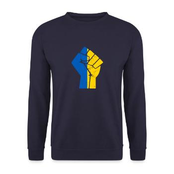 Ukraine - Unisex Pullover - Navy - Vorne - Alina (178cm) & Michal (187cm)