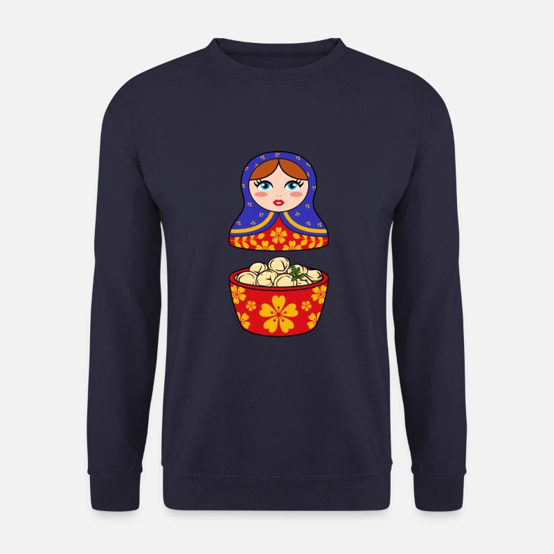 Russland Russe Matryoschka Russische Puppe Pelmeni - Unisex Pullover - Navy