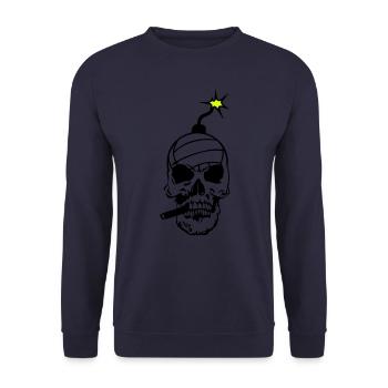 death head skull bomb volleyball dead9 - Unisex Sweatshirt - navy - Front - Alina (178cm) & Michal (187cm)
