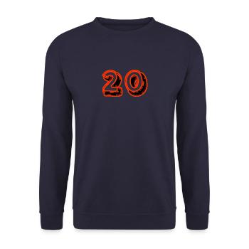 20. 20 JAHRE. 20-JÄHRIGES JUBILÄUM. 20-JÄHRIGES JUBILÄUM. - Unisex Pullover - Navy - Vorne - Alina (178cm) & Michal (187cm)