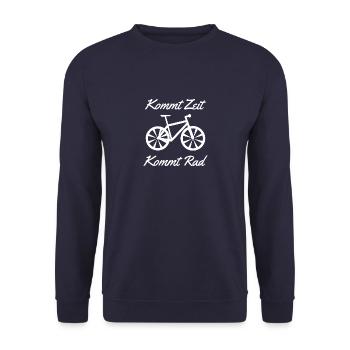Radfahren lustige Sprüche Radfahrer Fahhrad fun - Unisex Pullover - Navy - Vorne - Alina (178cm) & Michal (187cm)