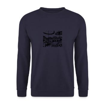 Private beach Nice - Unisex Sweatshirt - navy - Front - Alina (178cm) & Michal (187cm)
