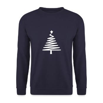 Weihnachtsbaum groß [white] - Unisex Pullover - Navy - Vorne - Alina (178cm) & Michal (187cm)