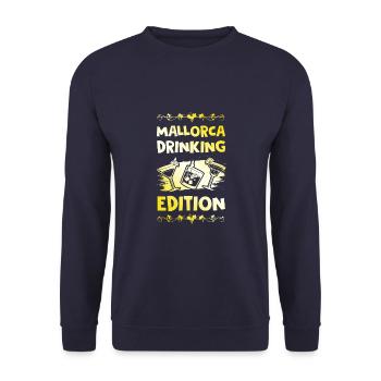 Mallorca Drinking Saying - Unisex Sweatshirt - navy - Front - Alina (178cm) & Michal (187cm)
