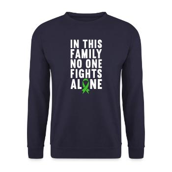In May, we wear Green Mental Health - Unisex Sweatshirt - navy - Front - Alina (178cm) & Michal (187cm)