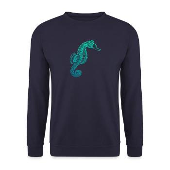 Seepferd tauchen taucher dive scuba geschenk - Unisex Pullover - Navy - Vorne - Alina (178cm) & Michal (187cm)