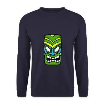 Masque Tiki Hawaii - Sweat-shirt Unisexe - marine - Devant - Alina (178cm) & Michal (187cm)