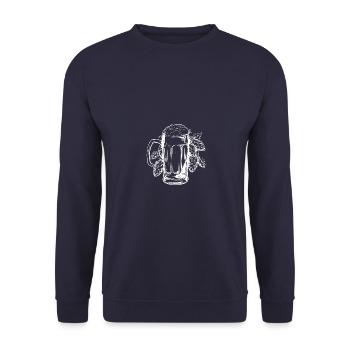 Bierglas Hopfen Malz Bier - Unisex Pullover - Navy - Vorne - Alina (178cm) & Michal (187cm)