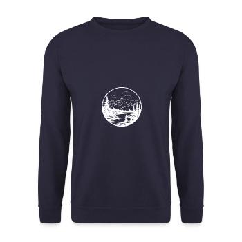 Mountains Landscape Nature - Unisex Sweatshirt - navy - Front - Alina (178cm) & Michal (187cm)