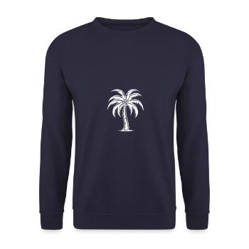Palme Urlaub symbol silhouette - Unisex Pullover - Navy - Vorne - Alina (178cm) & Michal (187cm)
