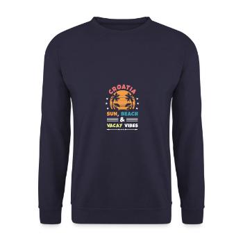 Croatia Sommer Vibes - Unisex Pullover - Navy - Vorne - Alina (178cm) & Michal (187cm)