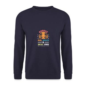 Greece Sommer Vibes - Unisex Pullover - Navy - Vorne - Alina (178cm) & Michal (187cm)
