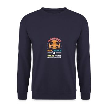Nordsee Sommer Vibes - Unisex Pullover - Navy - Vorne - Alina (178cm) & Michal (187cm)