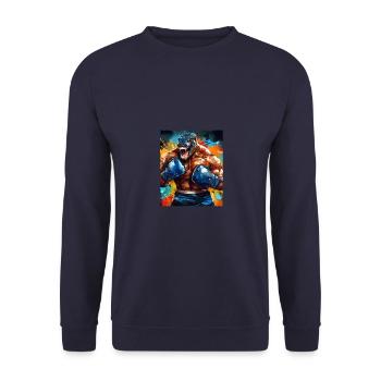 Alligator Boxer Boxen Beast Boxing - Unisex Sweatshirt - navy - Front - Alina (178cm) & Michal (187cm)