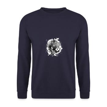 Tiger Football Sports Team - Unisex Sweatshirt - navy - Front - Alina (178cm) & Michal (187cm)