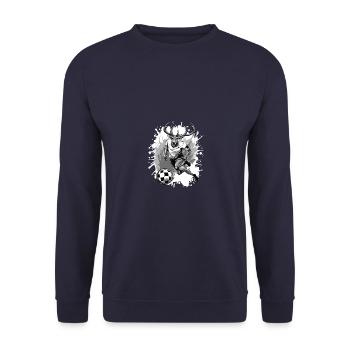 Hirsch Football Sport Team - Unisex Sweatshirt - navy - Front - Alina (178cm) & Michal (187cm)