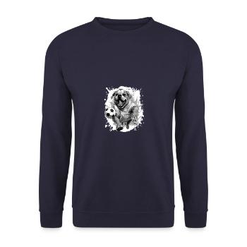 Bulldog Dog Soccer Équipe sportive - Sweat-shirt Unisexe - marine - Devant - Alina (178cm) & Michal (187cm)