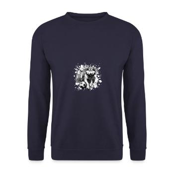 Husky Hund Fussball Sport Mannschaft - Unisex Pullover - Navy - Vorne - Alina (178cm) & Michal (187cm)
