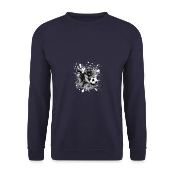 German Shepherd Dog Football Sports - Unisex Sweatshirt - navy - Front - Alina (178cm) & Michal (187cm)